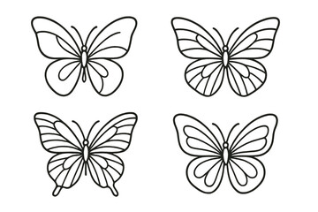 Poster - Beautiful hand-drawn butterfly icon set for various design projects and creative uses