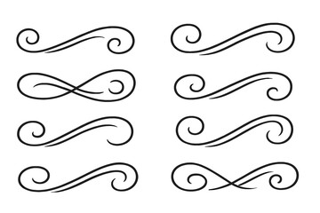 Aufkleber - Decorative icon set featuring elegant swirls and flourishes for graphic design projects and artistic purposes