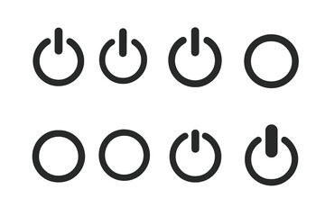 Leinwandbilder - Icon set featuring various power symbols designed for user interface applications