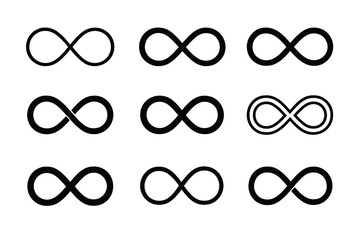 Aufkleber - Collection of unique infinity symbols displayed in various styles and designs for creative use and inspiration