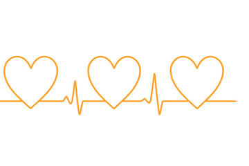 Poster - Heartbeat line featuring hearts designed in a minimalist style for health and wellness concepts