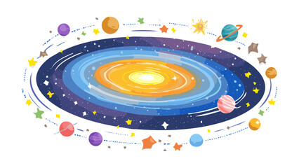 Wall Mural - vectorized galaxy and cosmic art