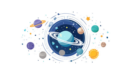 Wall Mural - space and sci-fi vector art