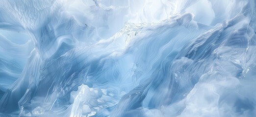 Wall Mural - Abstract ice background with frozen textures and blue color, banner design. 