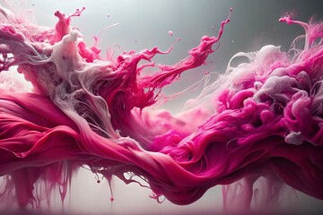 Sticker - abstract pink veins fluid art: dynamic white background movement energy