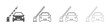 © SVIATOSLAV - Set of car barrier icons. Car, barricade, barrier, toll gates, parking entrance, open barrier, closed barrier, parking ticket. Vector. EPS10.