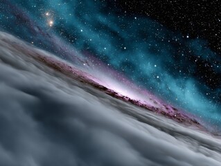 Wall Mural - Cosmic nebula swirling around a galaxy