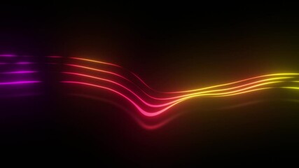 Wall Mural - glowing neon waves flow dynamically. vibrant colors create a smooth, futuristic abstract design on a