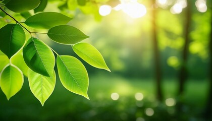 green leaves of trees close up landscape