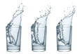 © Muzammal - Refreshing Water Splash in Glasses: High-Resolution Image