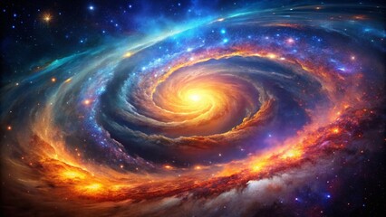 Wall Mural - Cosmic Nebula: Glowing Galaxy Illustration, Celestial Art, Space Background