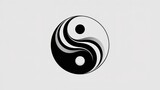Yin Yang Symbol Abstract Art Digital Artwork Minimalist Top View Balance of Day and Night