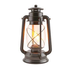 Poster - Antique Metal Lantern, A Glowing Light Source, Isolated On A Pure White Backdrop. Vintage Style, Beautiful Interior Decor, A Timeless Object. Light Shines From Within, Creating An Elegant Ambiance,
