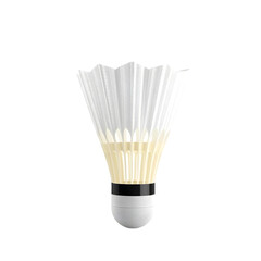 Fototapete - Badminton Shuttlecock, A High-quality 3d Render With Delicate Feathering, Presented Against A White Backdrop. Ideal For Sport Designs, Promotions, Or Illustration. It's A Clean, Modern Visual.