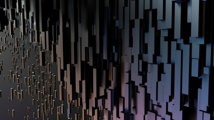 Abstract style of electric pixel particle of musical sound in cyberspace theme with data digital technology design and the dynamic light graphic represented music wave movement with beat flow. AIG53.