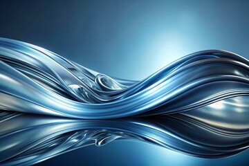 Sticker - elegant abstract blue silver fluid wave texture background