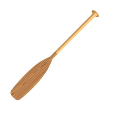 Fototapete - Rowing Oar, 3d Render. Wooden Shaft Design, Plain White Backdrop. Clean Product Visualization, Suitable For Sporting Goods Catalogs.