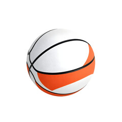Fototapete - Modern Basketball Art, Bold Pattern Design, A Fully Visible Basketball With Clear, Straightforward View. Sport Equipment Displayed Against A Plain White Backdrop. Simple And Clean Background, Creating