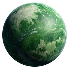Wall Mural - Green alien planet isolated on a transparent background