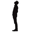 © Philipp - Silhouette icon of man looking up – side view of thoughtful standing male figure