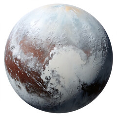 Wall Mural - Icy exoplanet isolated on a transparent background