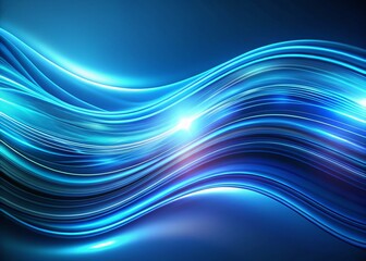 Sticker - futuristic wavy lines abstract background - blue tech design
