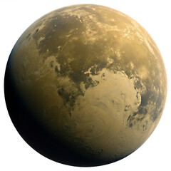 Wall Mural - Titan moon of Saturn isolated on a transparent background