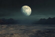 © Abbas - Vast, desolate landscape under a luminous full moon.