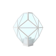 Poster - Geometric Lamp Design, 3d Printed Art Piece. Led Lighting Fixture, Modern Home Decor. Isolated Object, Clean Aesthetic. Interior Illumination.