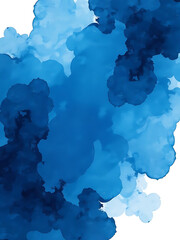 dark blue watercolor background featuring black and blue abstract shapes with ample copy space for w