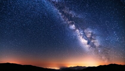 milky way with stars and space dust at night