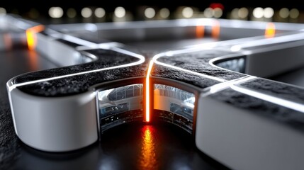 Leinwandbilder - A futuristic looking object with a white and orange design