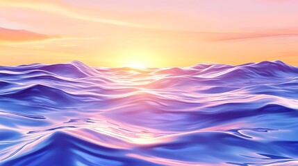 Wall Mural - a vibrant sunrise over a serene, blue ocean, with soft, pink and orange clouds in the sky