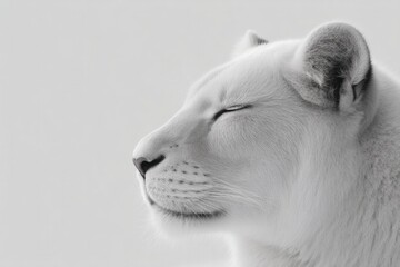 Wall Mural - capture serene elegance of rare animal portrayed on white background