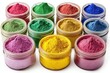 © Selsi - Colorful powder pigments in small jars