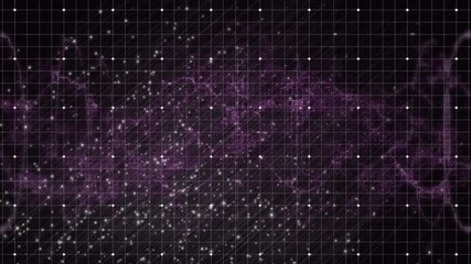 Wall Mural - Featuring cosmic nebula and star field overlaid with white grid lines and plus markers