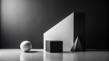 Sticker - monochrome minimalist abstract: black and white shapes