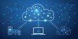 © LA Stock Vision - Cloud Computing Network Connected Devices and Data, Abstract Cloud Illustration, Digital Technology. Cloud storage, Data network