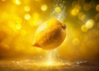 Wall Mural - surreal floating lemon: closeup long exposure photography
