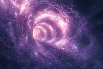 Poster - A swirling purple tunnel of light and energy, cosmic and otherworldly.