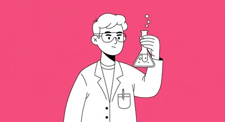 Wall Mural - young scientist analyzing chemical reaction in laboratory