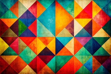 Wall Mural - vibrant geometric abstract art painting, colorful overlapping shapes, modern dynamic composition, vi