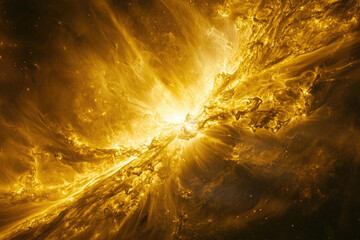 Poster - A breathtaking cosmic explosion, golden nebula radiating energy and light, stellar spectacle.