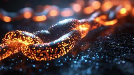 Aufkleber - Fiery Chain of Connection: A close-up shot of a sturdy chain glows with an internal fire, highlighting the strong connections between its links.