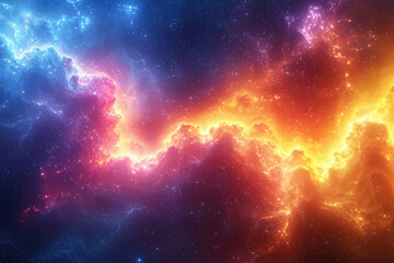 Poster - A vibrant nebula swirls in cosmic space, showcasing a breathtaking display of celestial colors and textures.