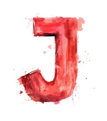 Wall Mural - Creative red letter j design for artistic projects abstract environment isolated on transparent background