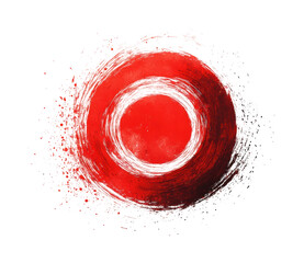 Wall Mural - Dynamic red circle abstract digital design vibrant colors conceptual isolated on transparent background