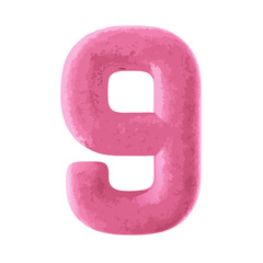 Wall Mural - a single vibrant three-dimensional numeral 