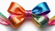 © Lucas - a vibrant colorful bow knot with a transparent background featuring smooth flowing ribbons elegantly tied the design highlights depth softness and a glossy finish