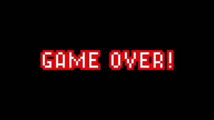 Wall Mural - game over 8-bit pixel art animation. transparent. alpha channel. retro video game style. comic effec